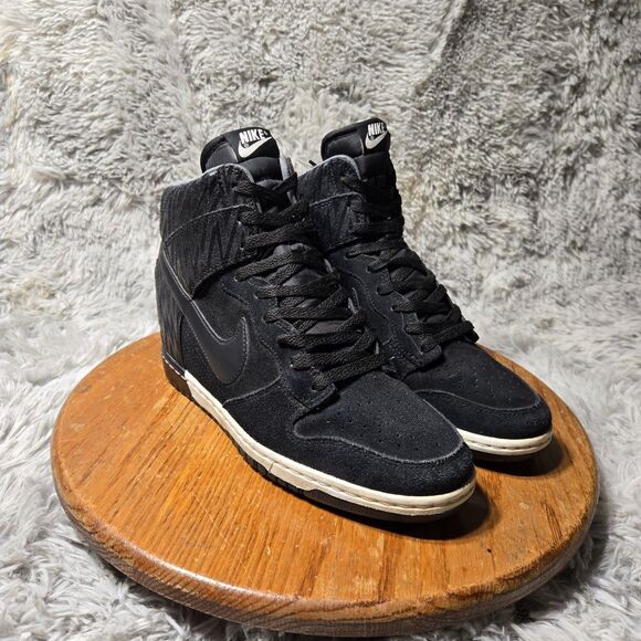 Nike 2013 Mid Dunk Sky Hi Print Womens Size 10 Black & White Sneaker 543258-002 - Picture 1 of 11